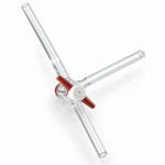 T Bore Stopcocks, Borosilicate Glass, PTFE Key